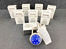 Lot of 8 NEW Master Lock Combination Locks Blue  483N13