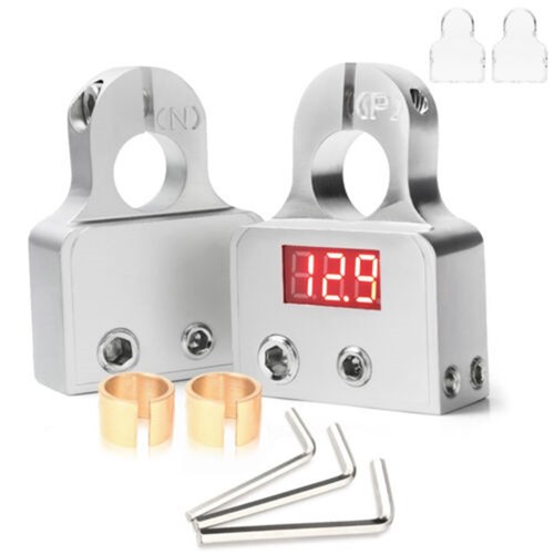 2x Car Terminal Battery Connectors LED Voltmeter 0/4/8 Gauge Battery Post Clamp