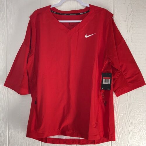 Nike Hot Baseball Mens Nike Jacket Short Sleeve Size Large 897383 Red Activewear - Picture 2 of 6