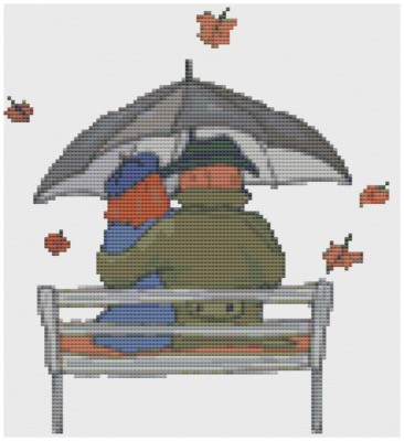 Sharing a Bench Cross Stitch Kit by Florashell