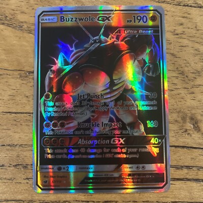 POKEMON CRIMSON INVASION BUZZWOLE GX 57/111 FULL ART ULTRA RARE FOIL