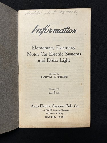 Elementary Electricity Motor Car Electric…Delco Light Phillips Dayton 1917 SC - Picture 3 of 4