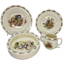 Royal Doulton Set of 4 Pcs Bunnykins Signed, Fine Bone China Made In England