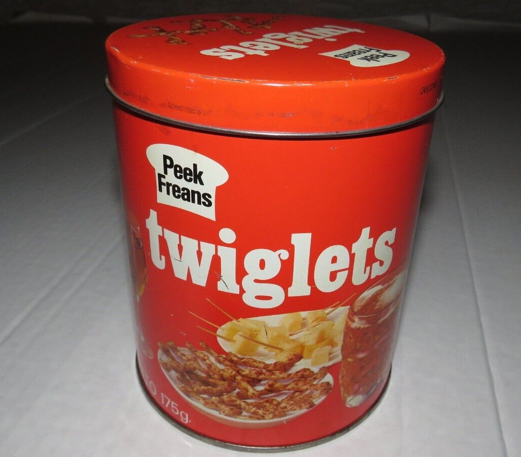 Vintage Peek Frean's Twiglets For Cocktail Parties Tin Biscuit