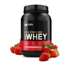 Optimum Nutrition, Gold Standard 100% Whey Protein Powder, Strawberry, 2 lb, 29