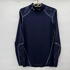 Under Armour Cold Gear Base Layer Compression Top Navy Blue Size Small Mock Neck