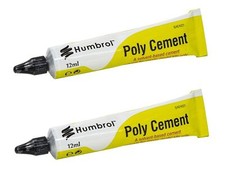 2 x Humbrol Poly Cement Glue 12ml Tube for Plastic Model Kits - AE4021