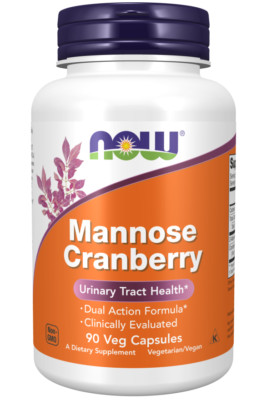 NOW FOODS Mannose Cranberry 90 Veg Caps 3/2030EXP Urinary Tract Health