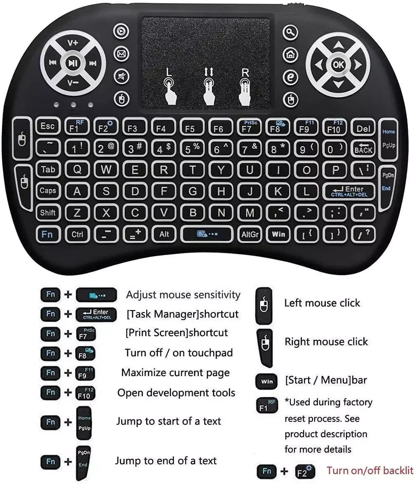 Mini Portable Wireless Keyboard Touchpad USB for Android Smart TV Box PC Laptop - Image 4 of 4