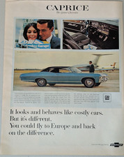 1967 Chevrolet Vintage Print Ad Caprice Custom Coupe GM Power Airport Vacation