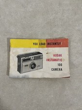Kodak INSTAMATIC 100 Camera Instruction Manual User's Booklet OEM 1962 Used
