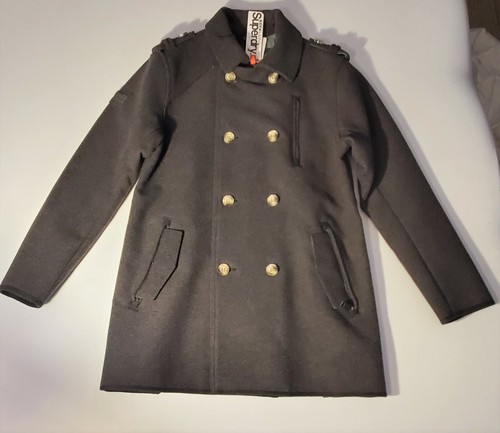 NEW Superdry Men's Wool Blend Coat Off 