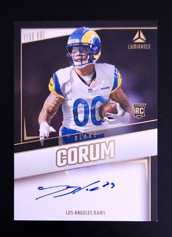 2024 Panini Luminance Blake Corum On Card Auto Year One #YOS-BCM RC Rams
