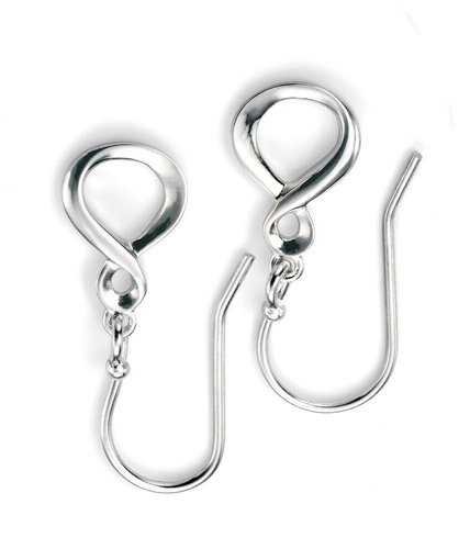 Infinity Drop Earrings Solid Sterling Silver 925 Hallmarked Brand New Boxed - Picture 3 of 3