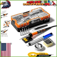 Complete Soldering Toolkit - 60W Iron, Adjustable Heat, and All Accessories
