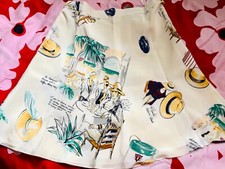 Vintage 80s Ralph Lauren Silk Mini Skirt, NEW, Stunning, size 12