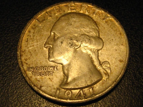 1941-S 90% Silver Washington Head Quarter AU