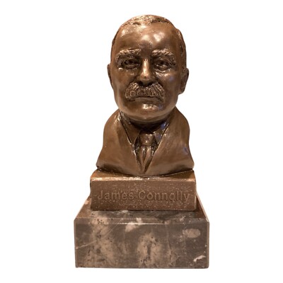James Connolly Bronze Büste auf Marmor 20 cm