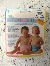 3 2 Pk New Featherlite Waterproof 100 Nylon Diaper Pants, White, Medium 6 Pair