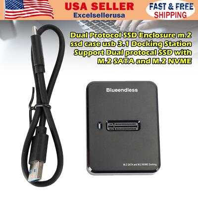 Dual Protocal SATA/NVME SSD with M.2 SATA and M.2 NVME USB 3.1 Docking Station