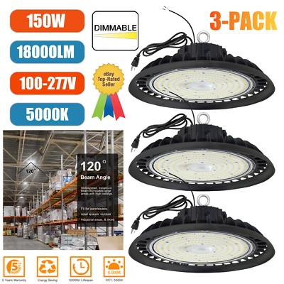 UFO High Bay led Light 150W IP65 Warehouse Garage Shop UFO Highbay LED Lamp 3PCS