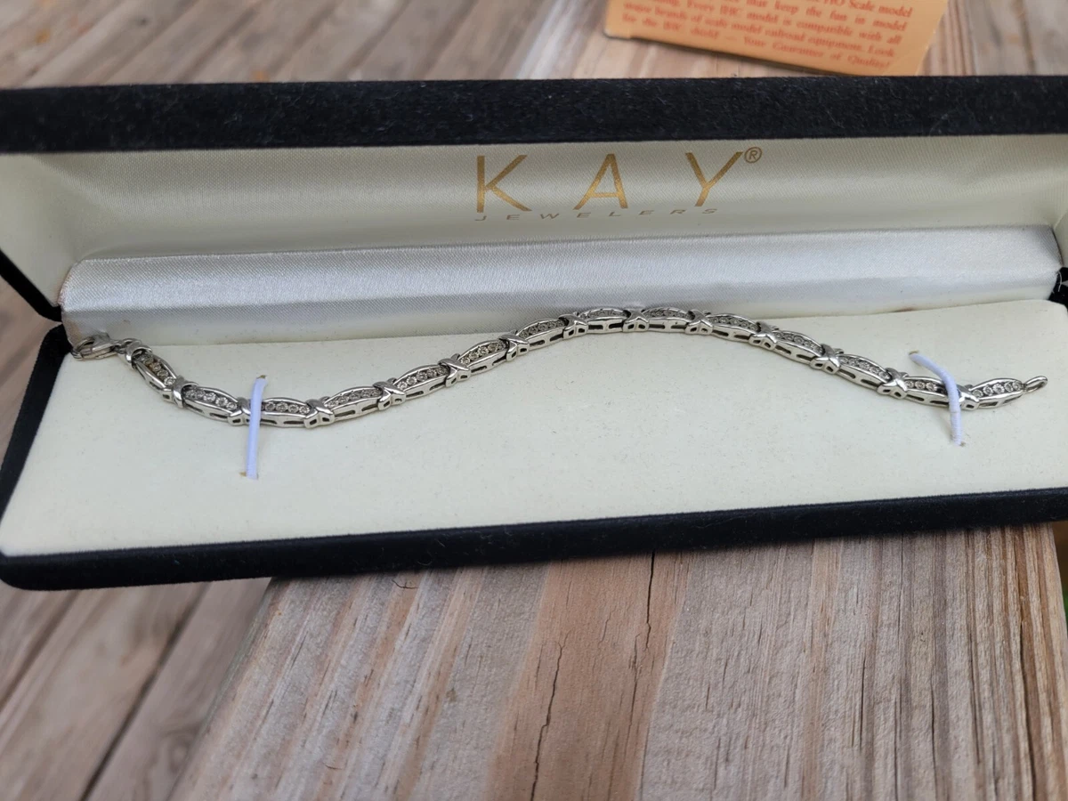 Kay Diamond Leaf Bolo Bracelet 1/10 ct tw Round-cut Sterling Silver |  CoolSprings Galleria