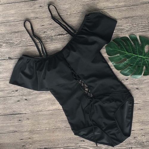 Women One-piece Swimsuit Swimwear Ruffles Monokini Bathing Suit Bikini Beachwear - Picture 10 of 13