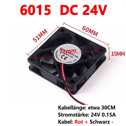 Gehäuse Lüfter Case Fan 6015 7015 8020 9025 5V12V 4/5/6/7/8/9/12CM Schwarz - Afbeelding 23 van 32