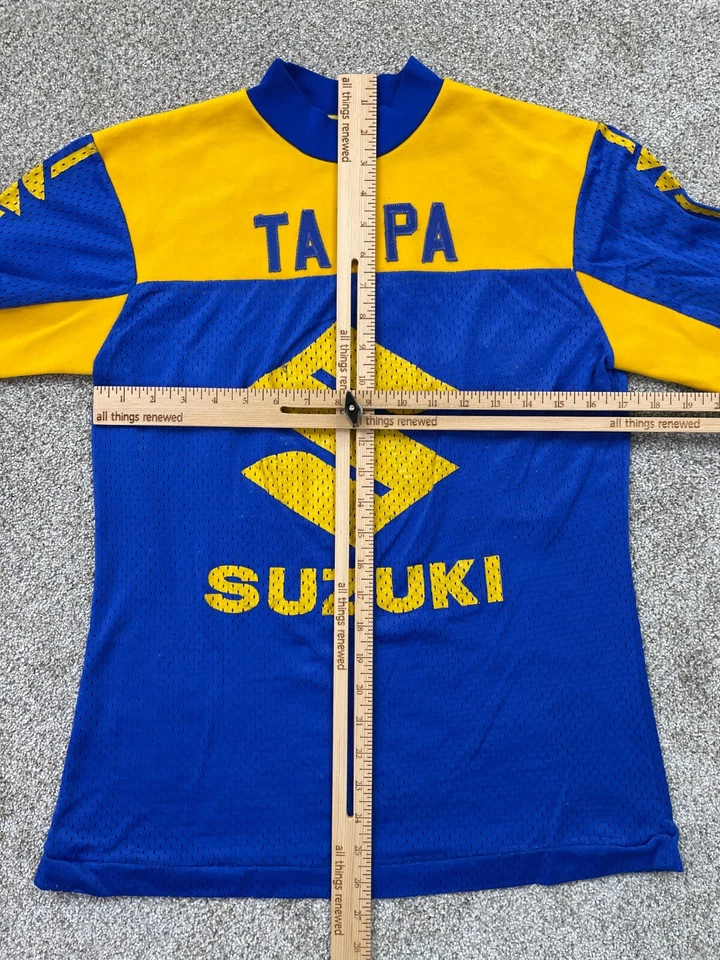 Suzuki Jersey Men's Small Moto-X BMX Blue Yellow Motocross Racing VINTAGE 1970's - Image 3 of 4