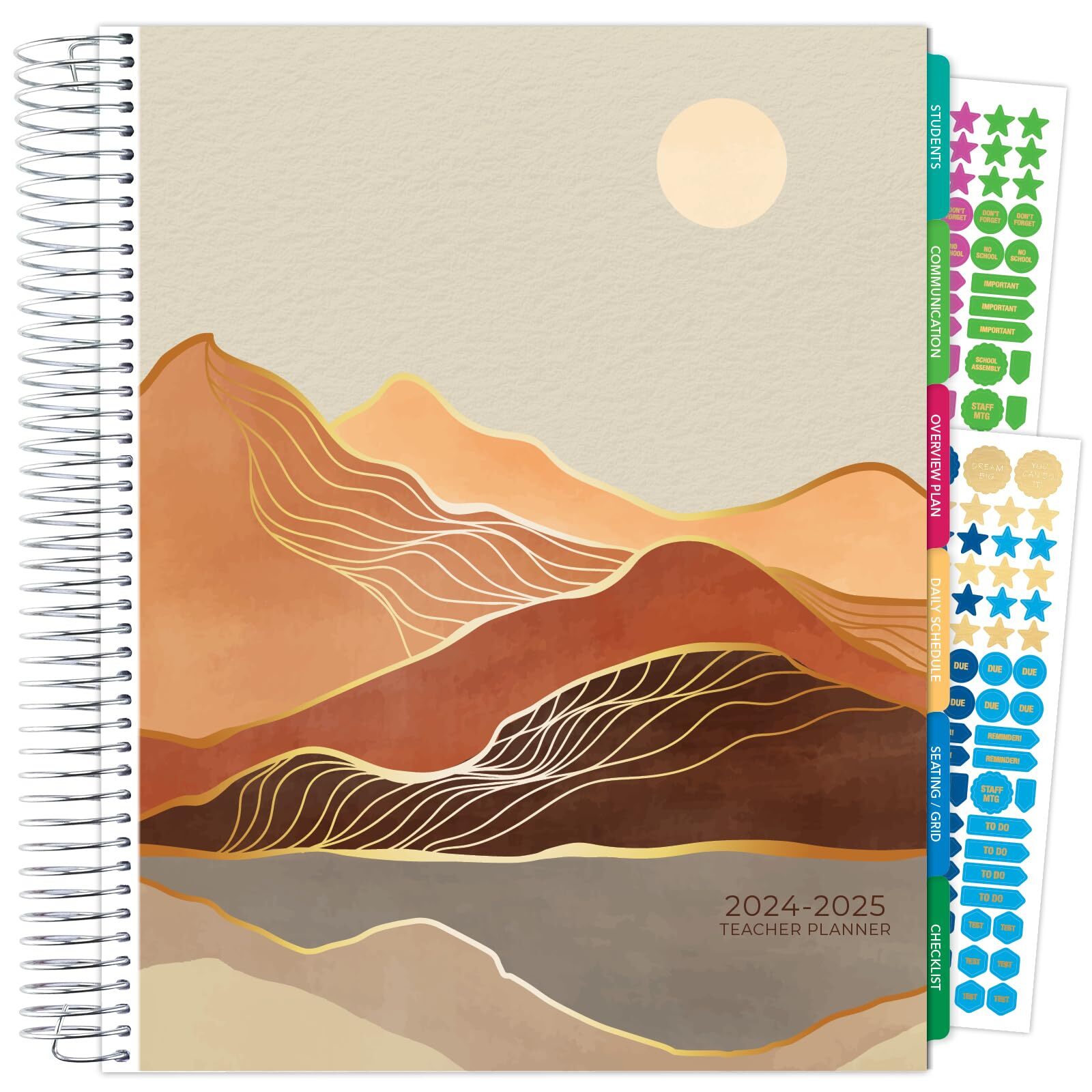 Aug 2024-Jul 2025 Deluxe Teacher Planner Notebook 8.5x11 Daily Weekly Monthly...
