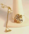 10K Tri Tone Gold Heart/Rose/Love Pendant & 18" Length Chain (1.6g). (Ogj2080)
