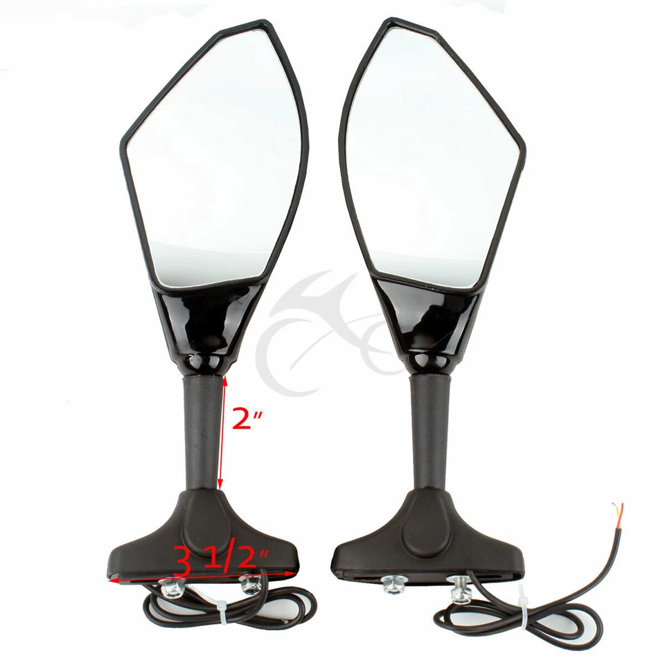 Espejos retrovisores LED intermitente aptos para Suzuki GSXR600 GSXR750 2001-05 09-2012 Foto 3 de 4