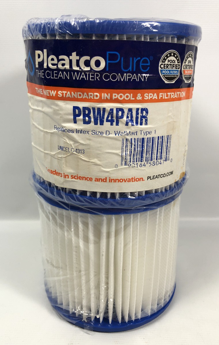 Pool Filter Twin Pack Fits Intex Size D-Walmart Type -PBW4PAIR-Unicel  C-4313