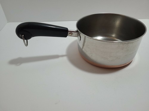 Revere Ware 1801 1-1/2 Quart Pfanne Topf Kupferboden Clinton Ill ohne Deckel - Bild 2 von 6