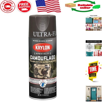 Durable 11 oz Brown Camouflage Spray Paint by Krylon - Matte, Reflective Finish