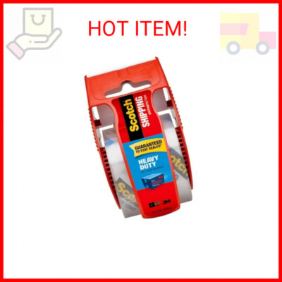 Scotch Brand Heavy Duty Shipping Packaging Tape, 1 Roll with Dispenser, 1.88'' x 