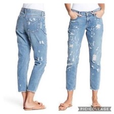 Derek Lam 10 Crosby Jeans 30 Mila Mid Rise Girlfriend Distressed
