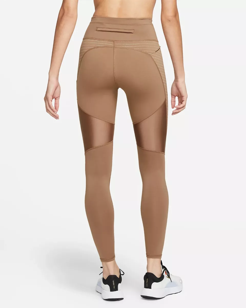 Women's Nike Run Division Epic Luxe Mid-Rise Pocket Running Leggings XS  Brown