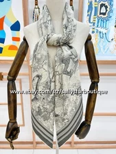 Sallys 70% Cashmere & 30% Silk Stole Jungle Print Double Face Scarf Shawl 53"