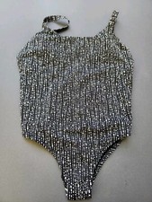 Athleta Hermosa One-Piece Swimsuit Black  White Size L/P Tank Bathing
