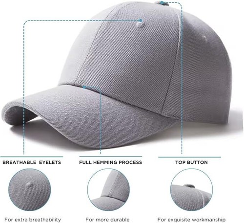 Baseballkappe Herren Damen verstellbar einfach Erwachsene Sommer klassisch Sport Sonnenhut - Bild 25 von 44