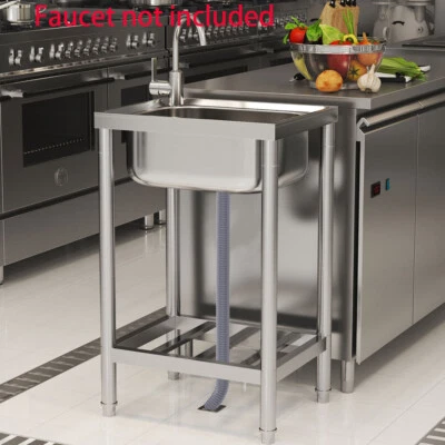 Kitchen Sinks Commercial Catering Stainless Steel Sink Single Bowl Drainer Unit