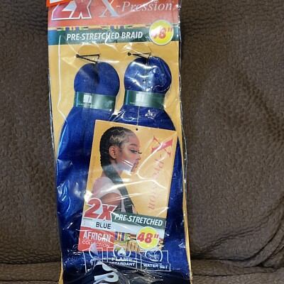 SENSATIONNEL SYNTHETIC X-PRESSION 100% KANEKALON 2X PRE-STRETCHED BRAID 48'' BLUE