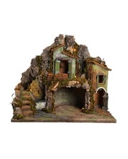 Presepe con fontana e luci 50x30x45 cm