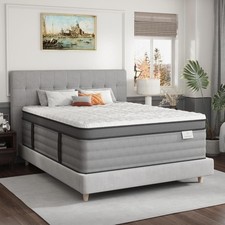 Firm King Mattress, 14 Inch Hybrid King Size Mattress in a Box, Gel Memory Foam