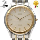 Vintage [N MINT] SEIKO Dolce 8J41-6160 White Dial Gold Silver Men's Watch JAPAN