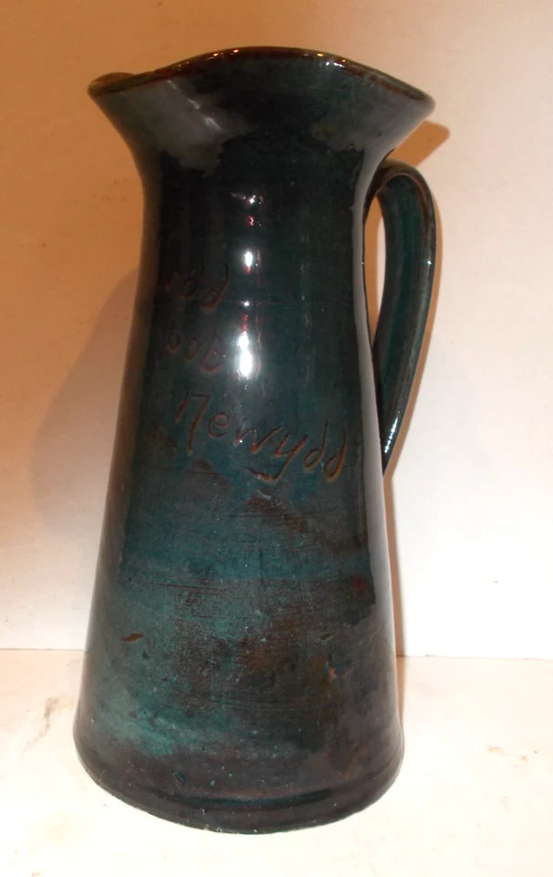 Claypits Pottery Ewenny Incised Welsh Motto Jug Hight 24.5cms - Image 2 of 4