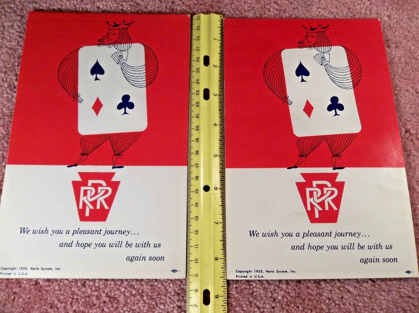 PENNSYLVANIA RAILROAD PRR HORSESHOE CURVE CANASTA DOUBLE DECK CARDS TRAY & PADS