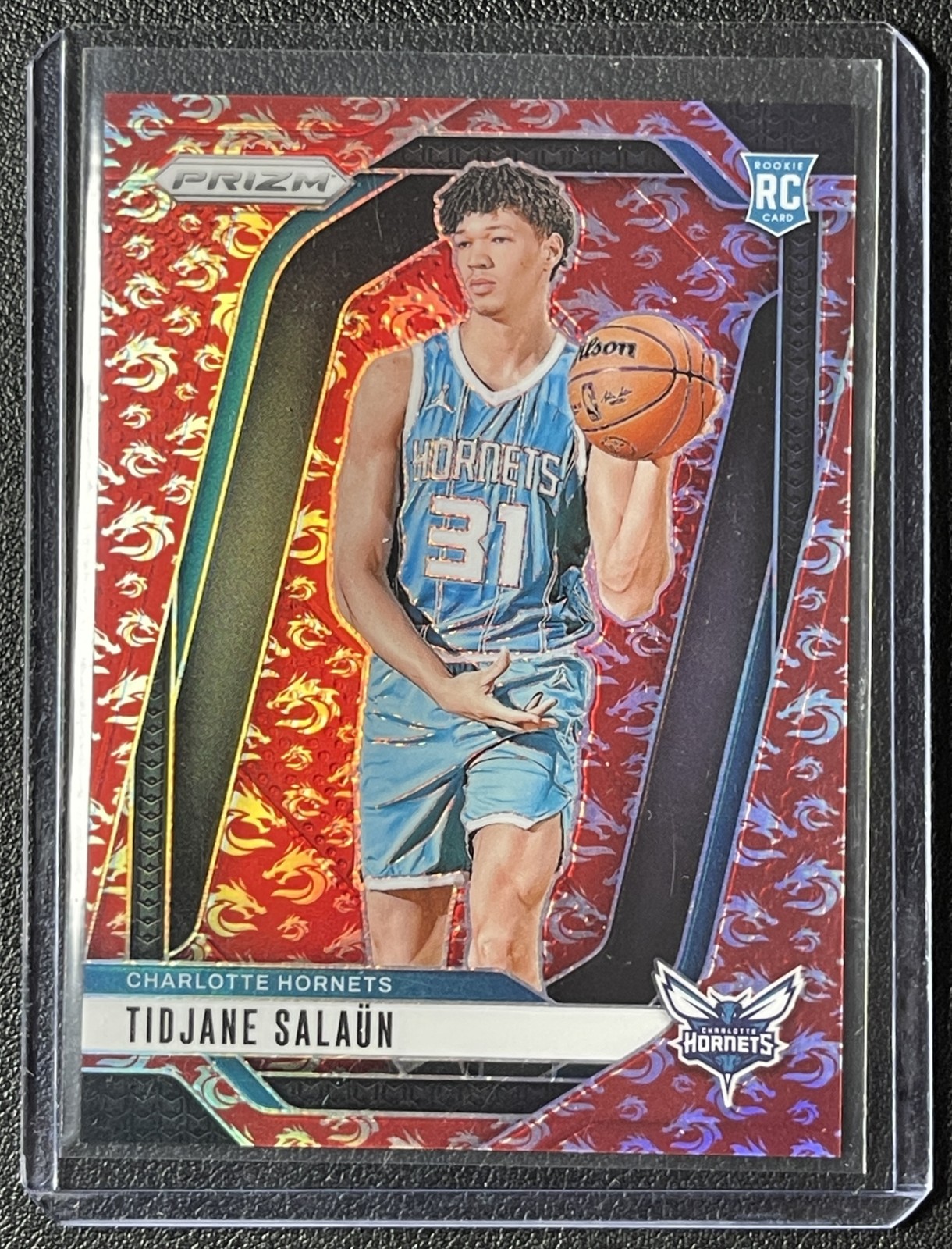 TIDJANE SALAUN 2024-25 PANINI PRIZM #262 ROOKIE DRAGON YEAR RC 22/88 HORNETS