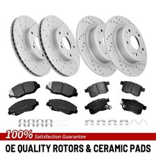 Front Rear Drilled Brake Rotors Ceramic Pad For 2008 2009 2010-2012 Honda Accord Front Rear Drilled Brake Rotors Ceramic Pad For 2008 2009 2010-2012 Honda Accord